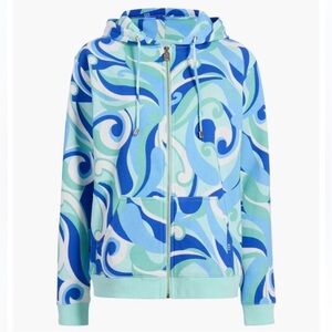 Hill House The Allie Zip-Up in Ocean Kaleidoscope (Very Small Flaw)